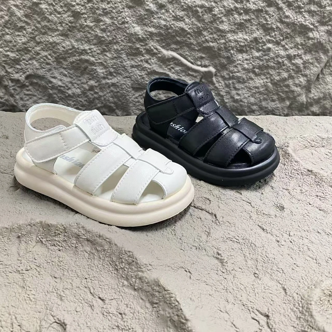 3023女童凉鞋夏款2025夏季儿童包头罗马公主鞋软底女孩运动沙滩鞋
