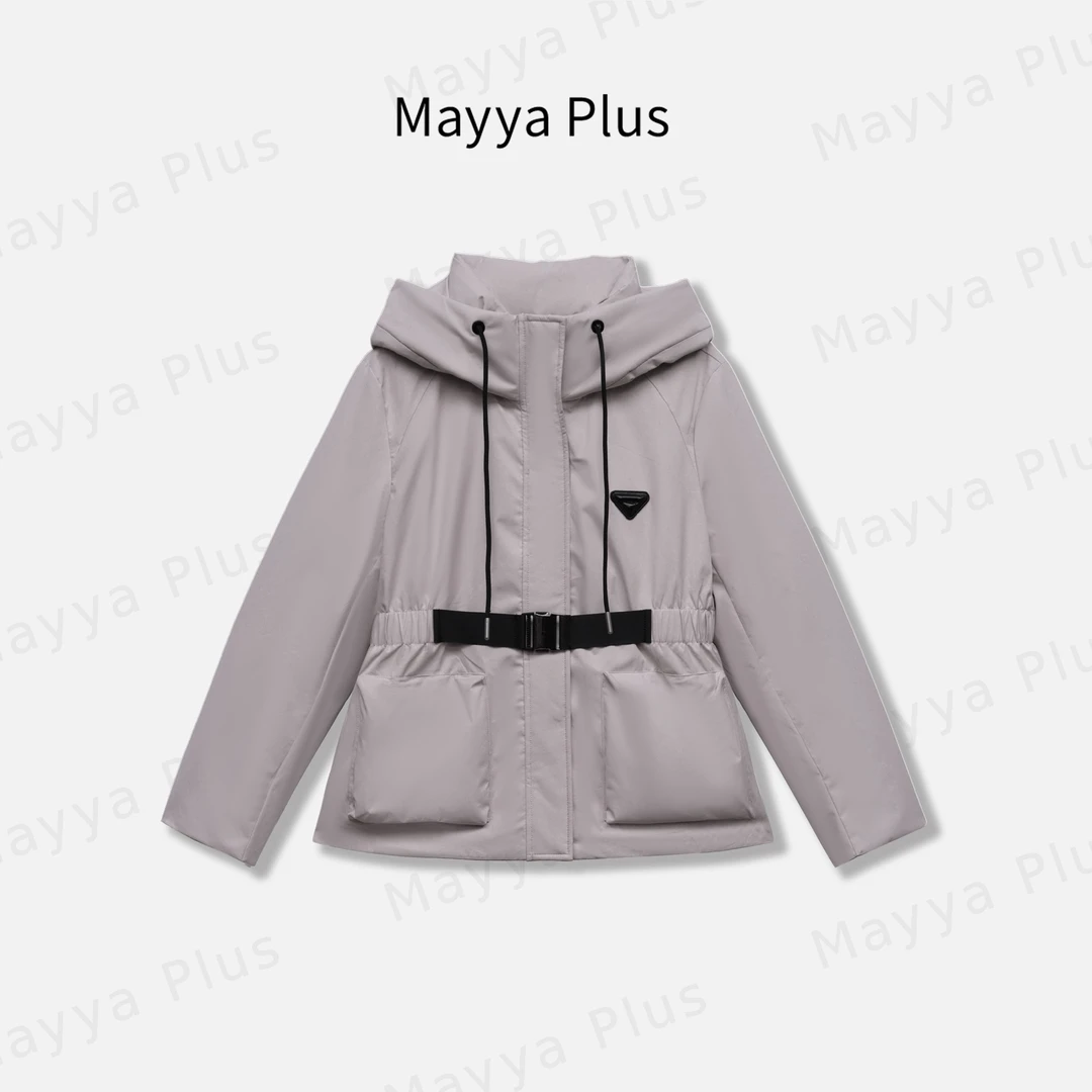 【安道尔】Mayya Plus麦芽定制气质显瘦流光风中长羽绒服32546120