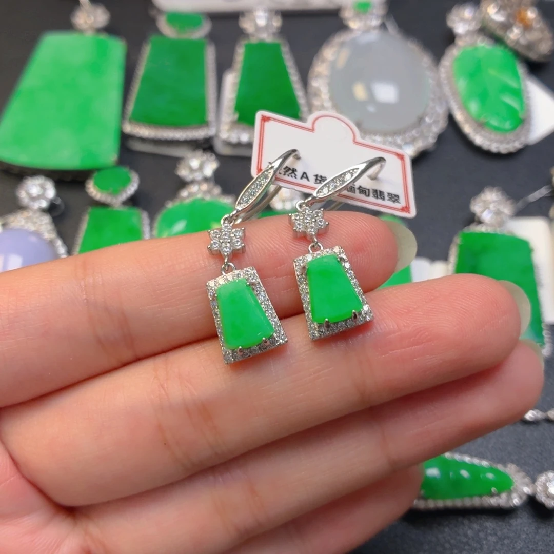 翡翠银S925镶嵌吊坠(不含链)