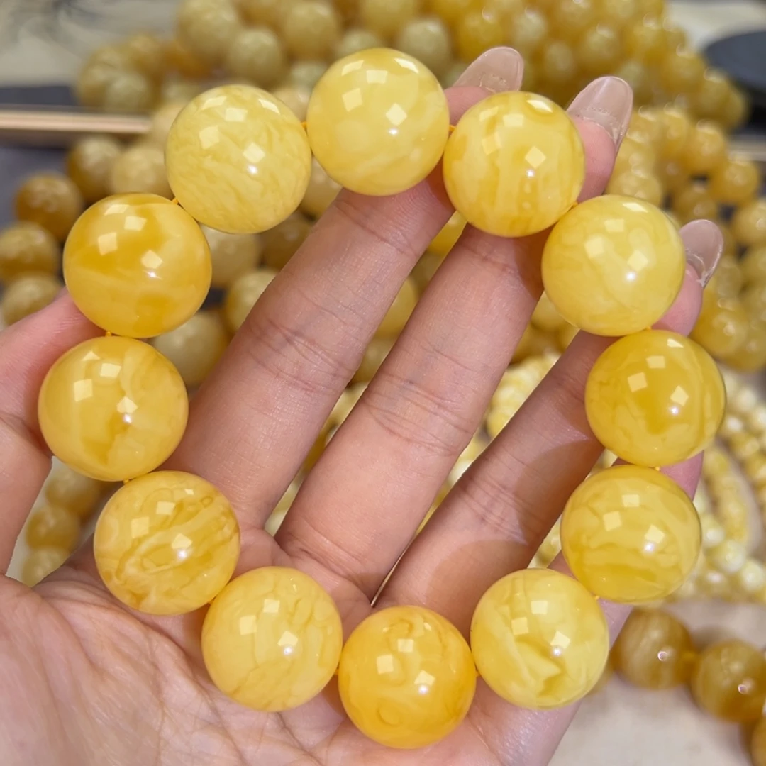 手链琥珀未镶嵌48.6妖花