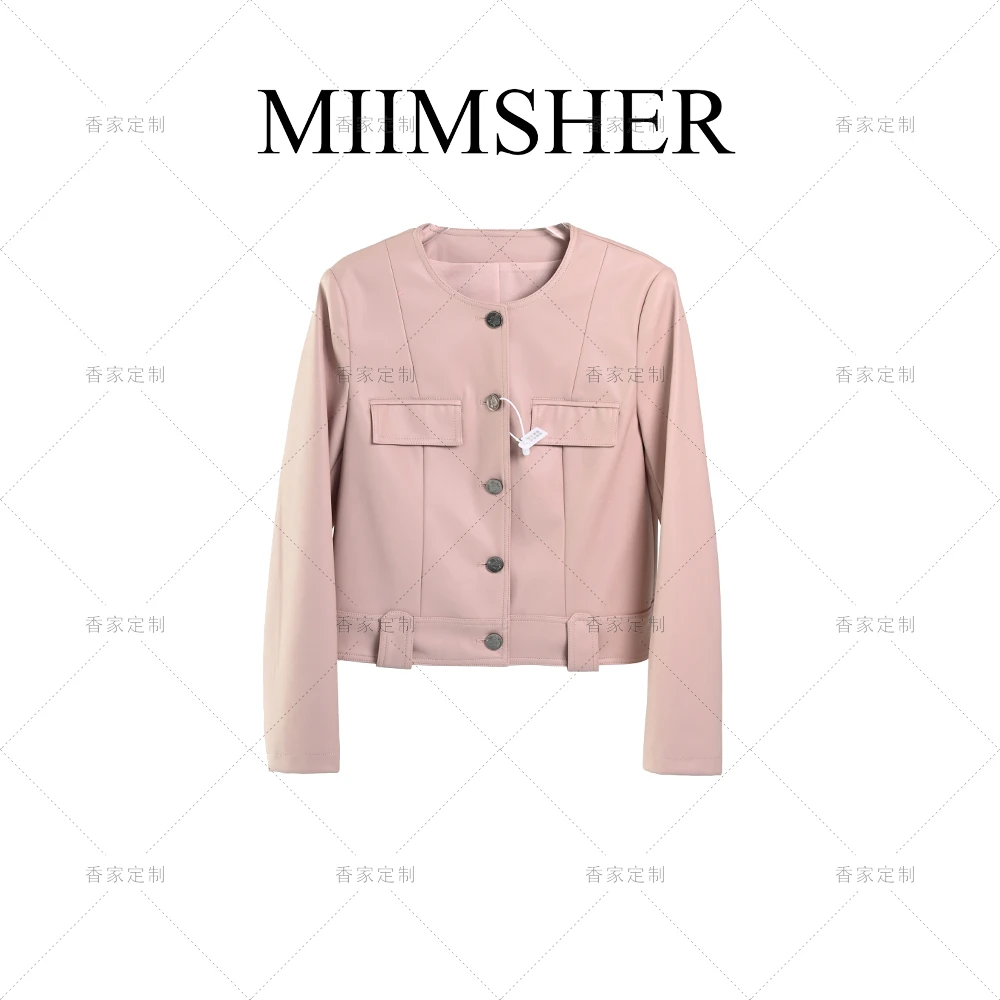 魅粉佳人秋季时尚潮流百搭秋季上衣女外套皮衣MS241783