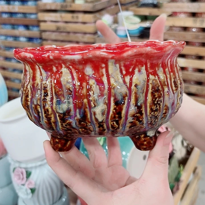 有孔.凑单10元陶瓷花盆发货！