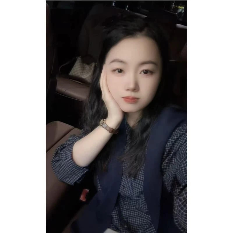 七言家 格子藏青格包扣小立领衬衫(带披肩）