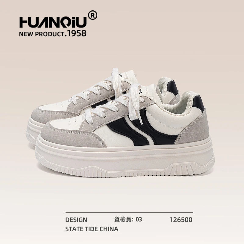 环球原创板鞋女款2025新款秋季百搭运动休闲鞋子女厚底增高女鞋潮