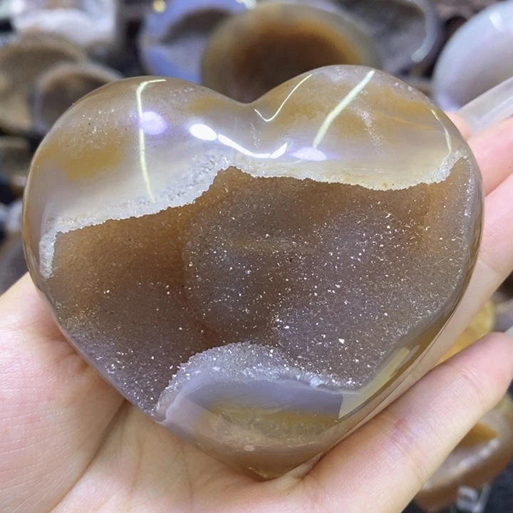 未镶嵌珠宝半成品紫晶芒*w蓝软爱心