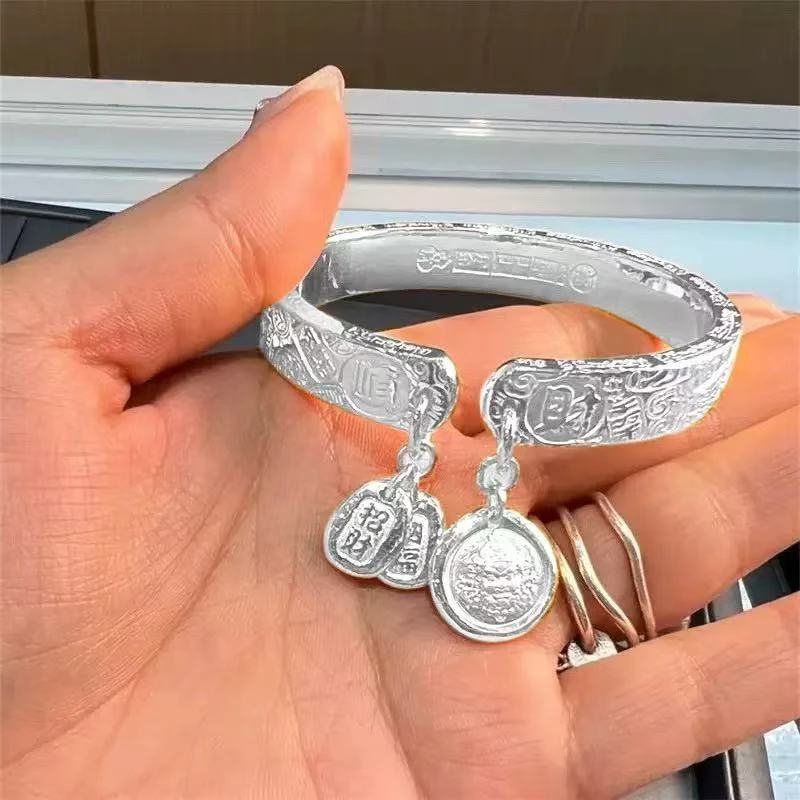 S22吉言黄财神宽版开口手镯