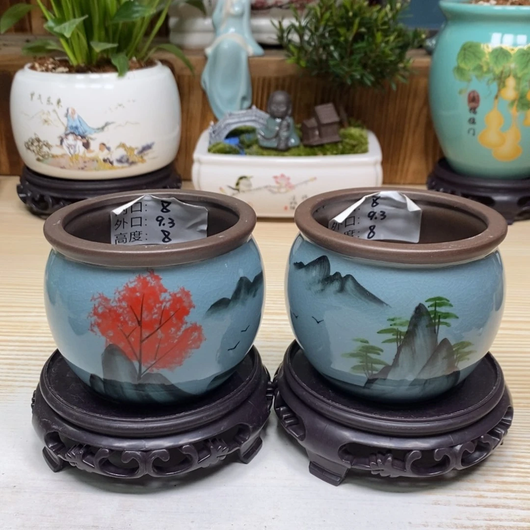 紫砂陶瓷花盆浮力