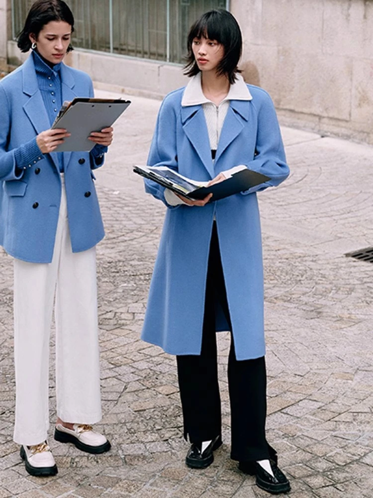 （蓝色）40973【贝系列】双面呢大衣037U02577