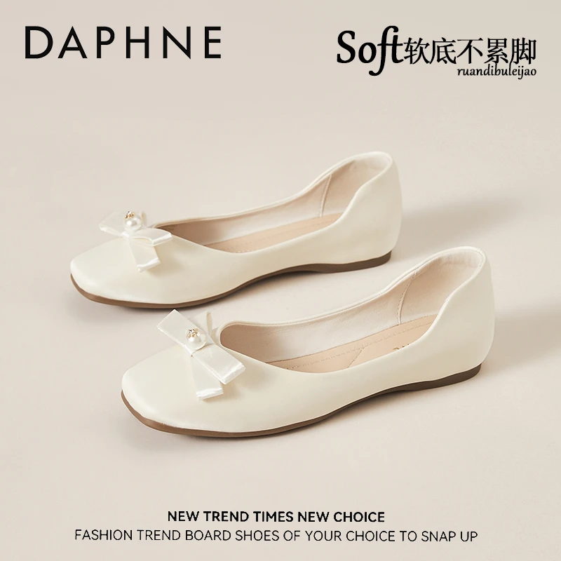 达芙妮软底透气玛丽珍女鞋2025夏季一脚蹬浅口婚鞋百搭小香风单鞋