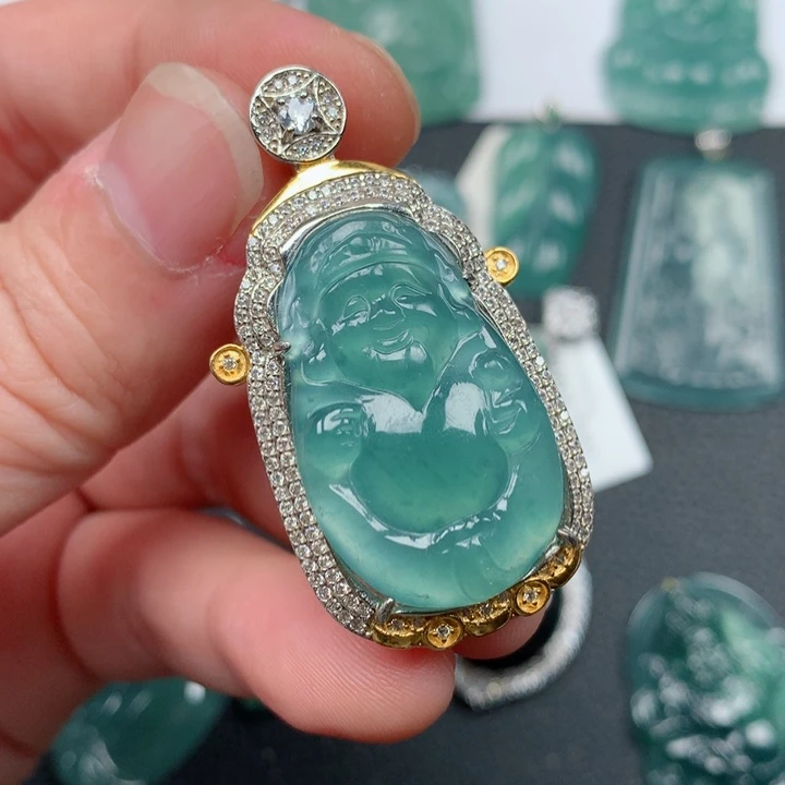 翡翠颈饰银S925镶嵌翡翠