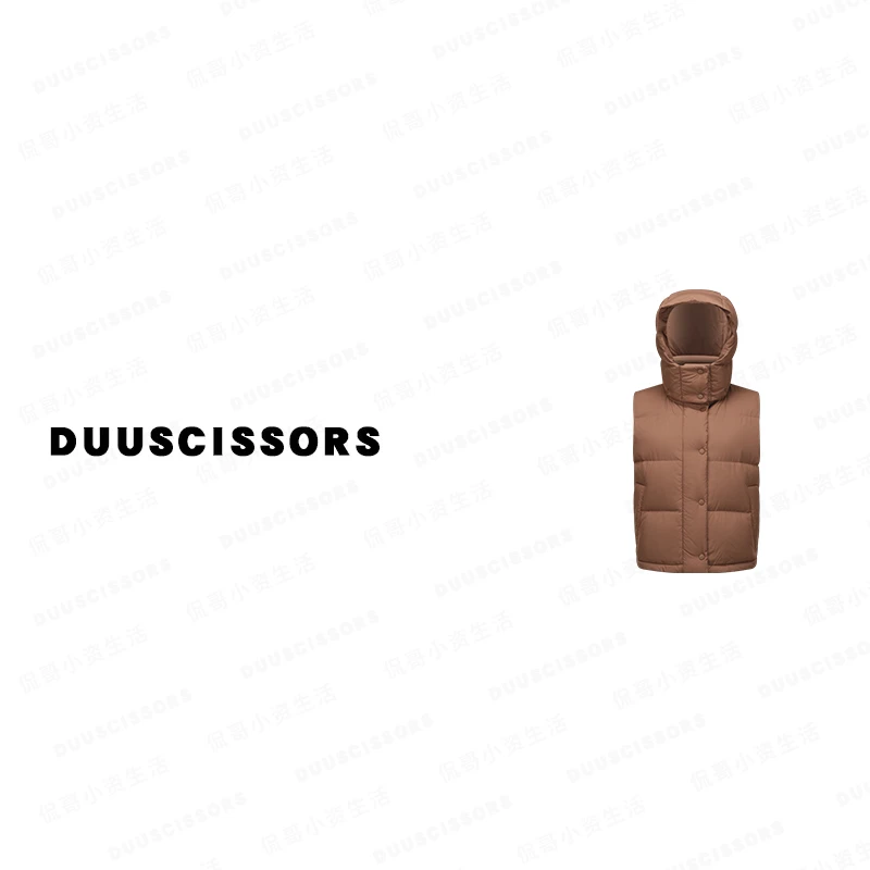 DUU SCISSORS 烤棕色短款羽绒马甲 休闲百搭冬季外套
