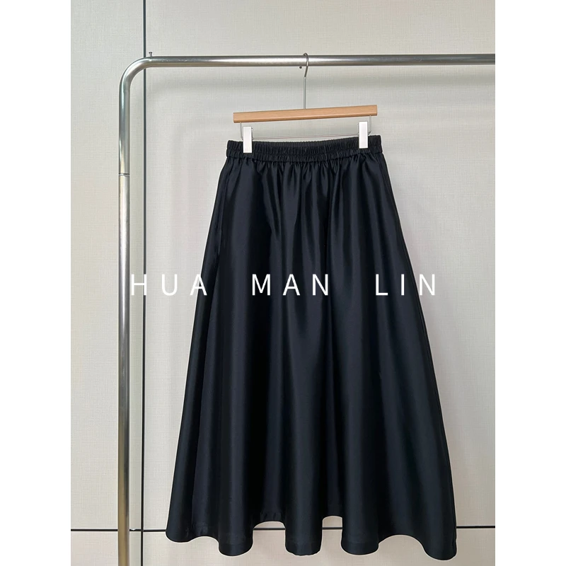 【花滿林】全松紧腰35MM桑蚕丝丝毛百搭半裙255783