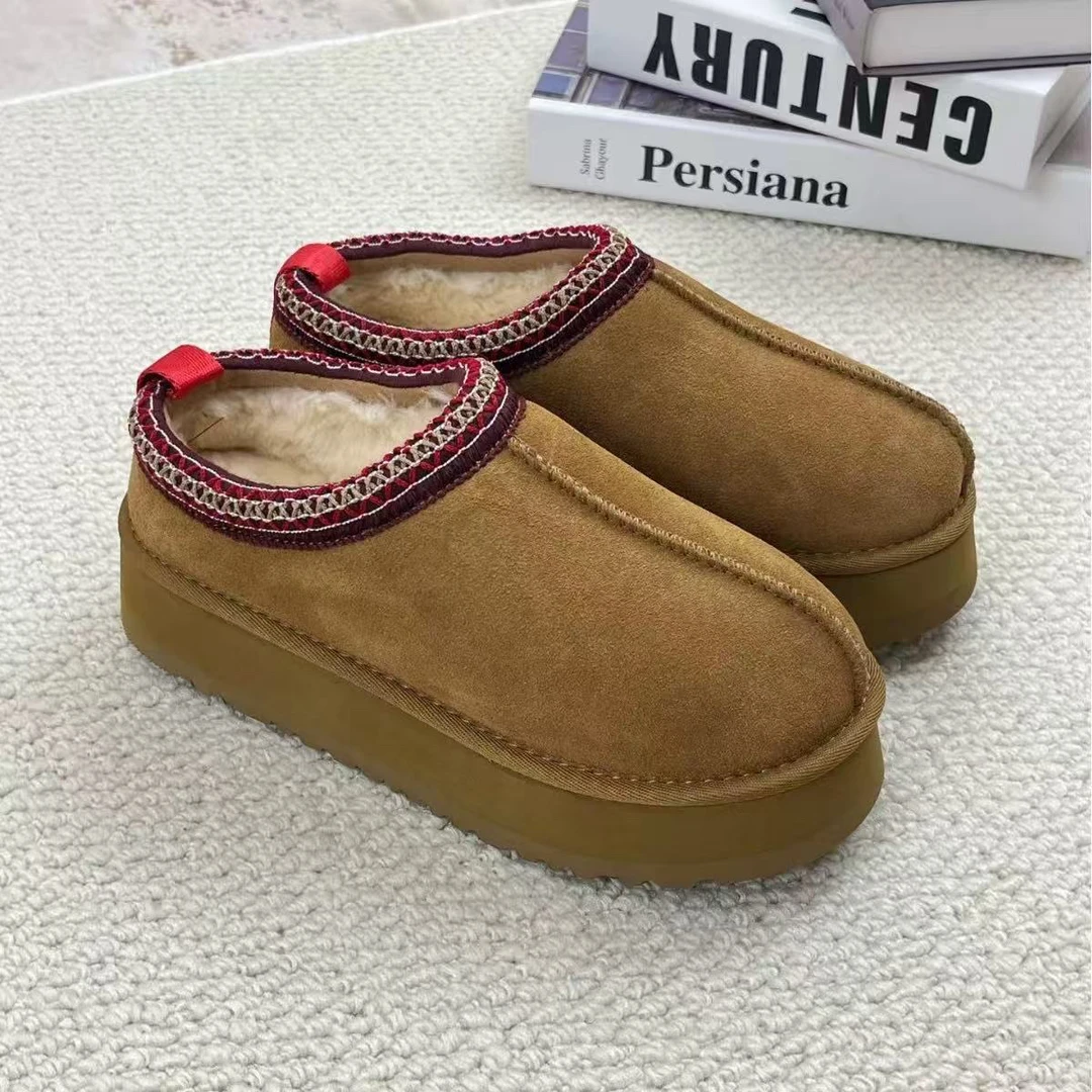 【民族风3cm-全新未拆封】桑坡羊皮毛一体民族风雪地靴跟高3cm