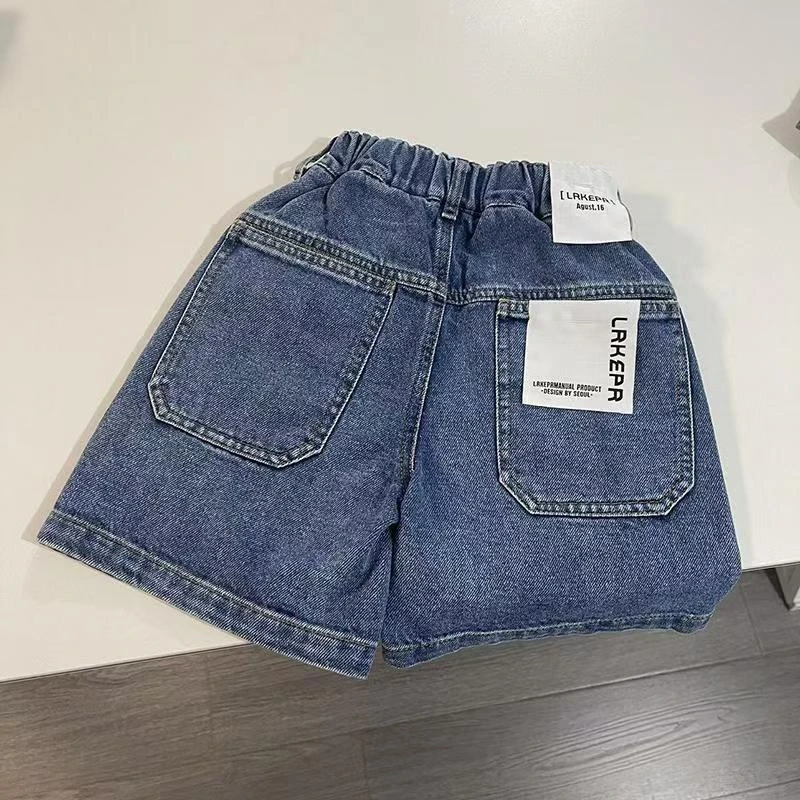 韩国童装女童牛仔中裤2025夏装儿童洋气五分裤男童短裤百搭潮