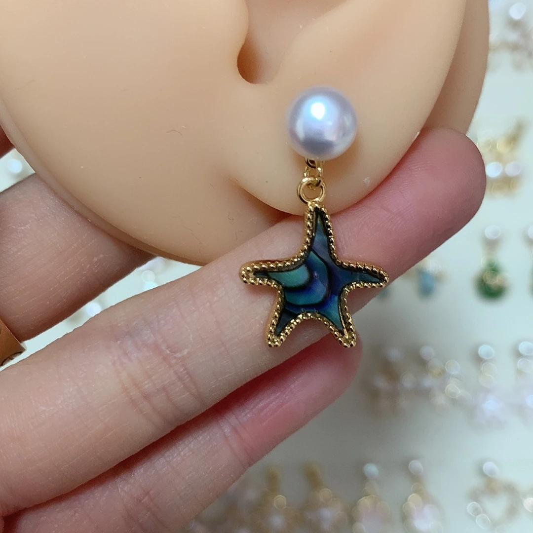 淡水珍珠耳饰合金