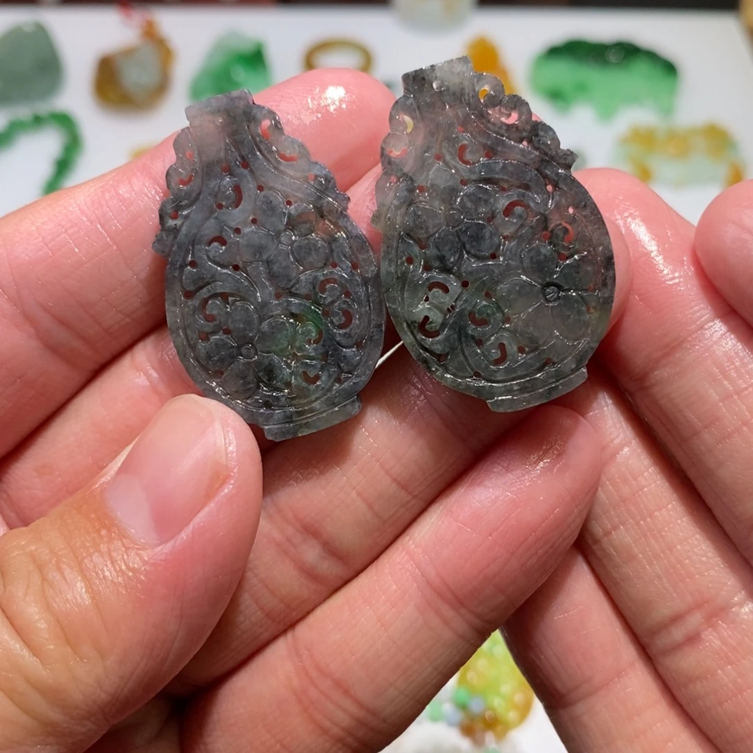 未镶嵌定制翡翠耳饰