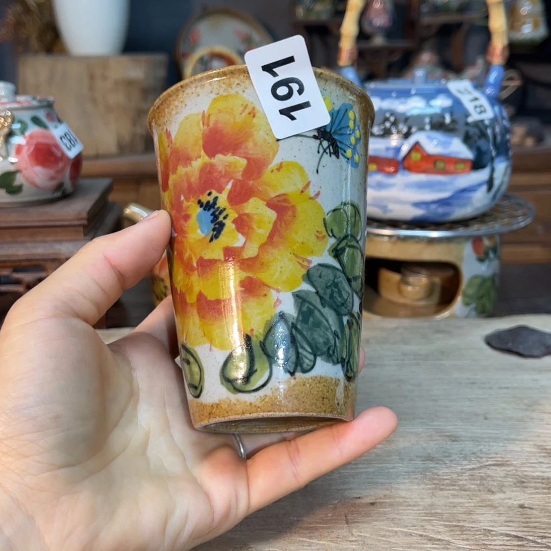 壶素浅陶瓷手工手绘