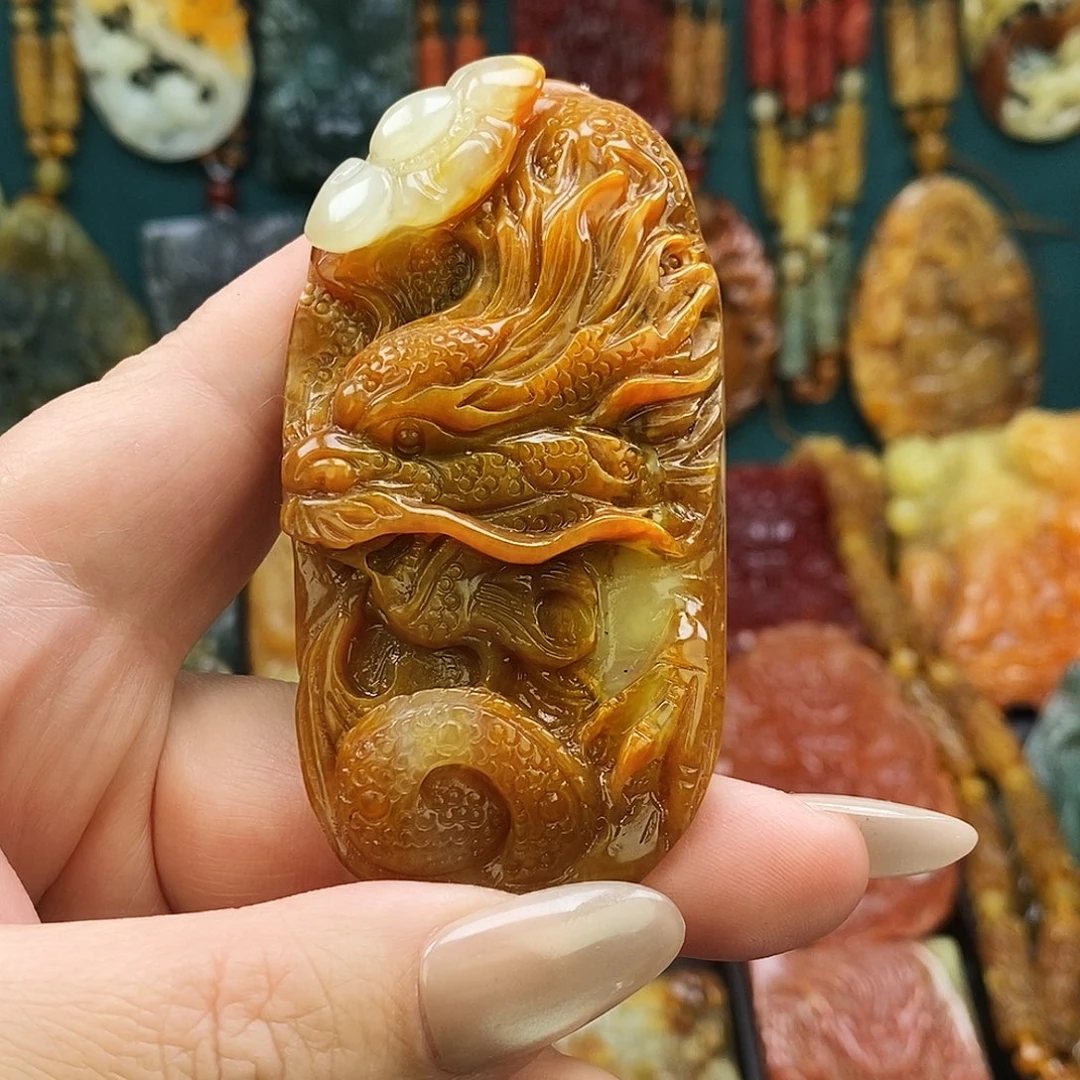 蛇纹石玉未镶嵌颈饰特价龙