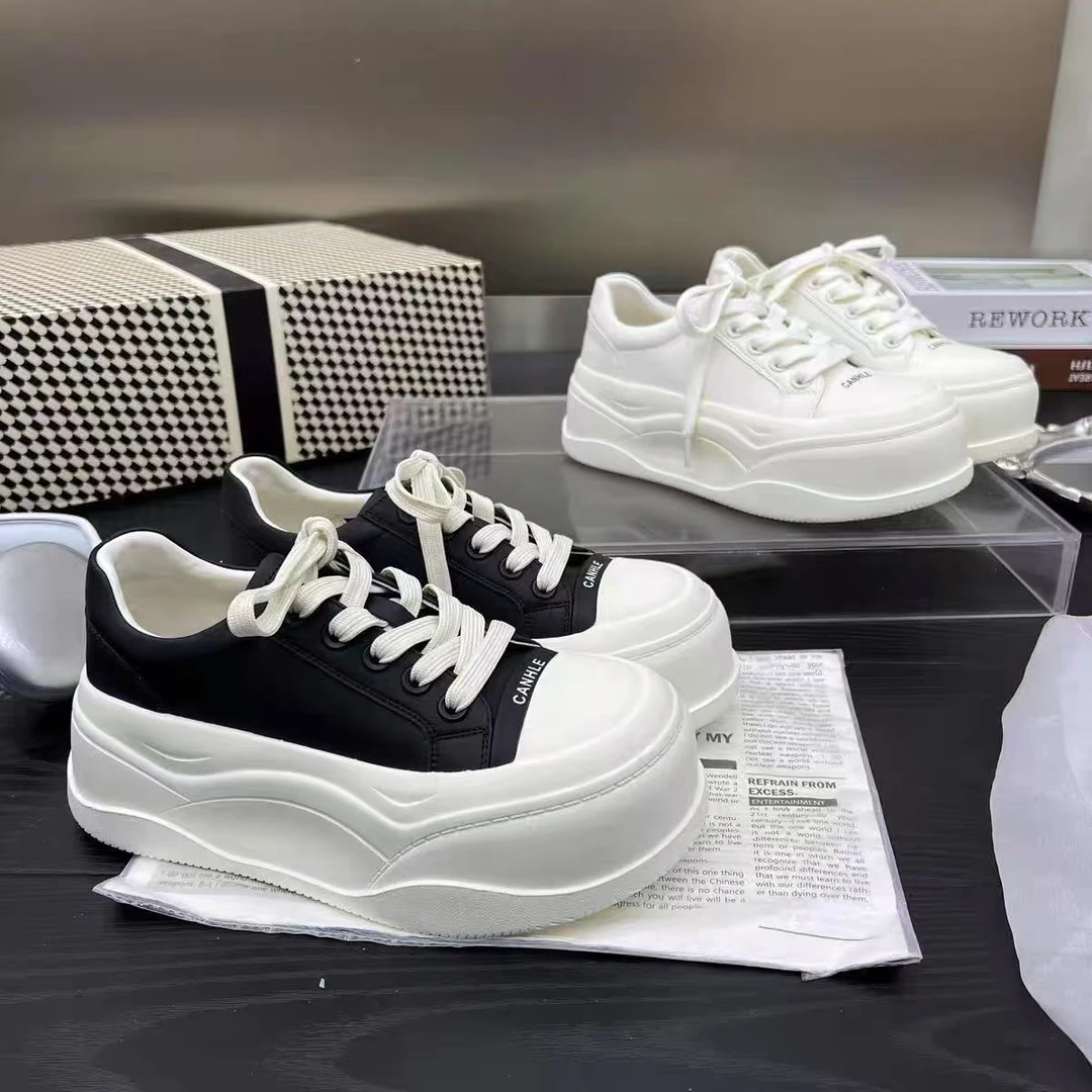 简约美学~春季新款2025厚底增高小白鞋女百搭运动板鞋女