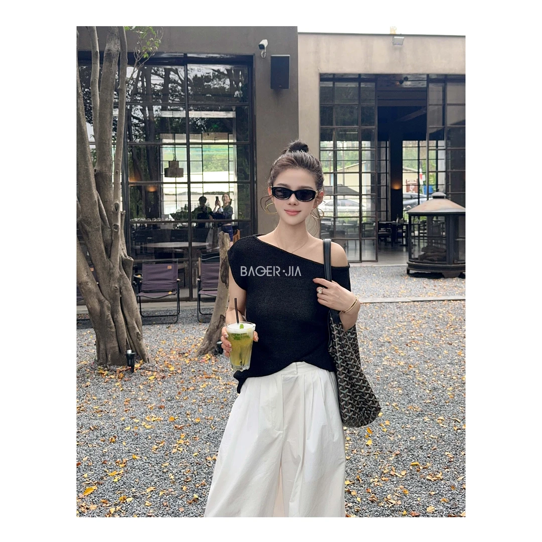 国潮-【高端女人】宝儿家含幂BG36725204NS夏针织薄款无袖高级背心