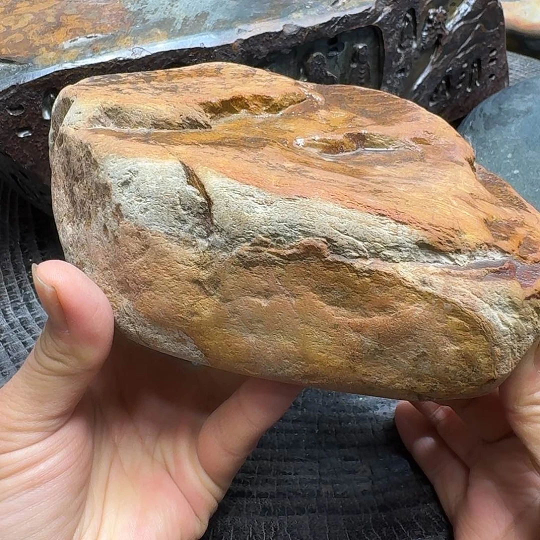 【****所歙砚石刻壶承摆件