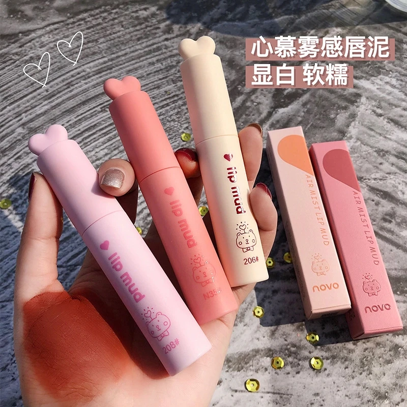 novo5411心慕空气雾感唇泥防汗水丝柔顺滑显色不易脱妆唇釉彩妆