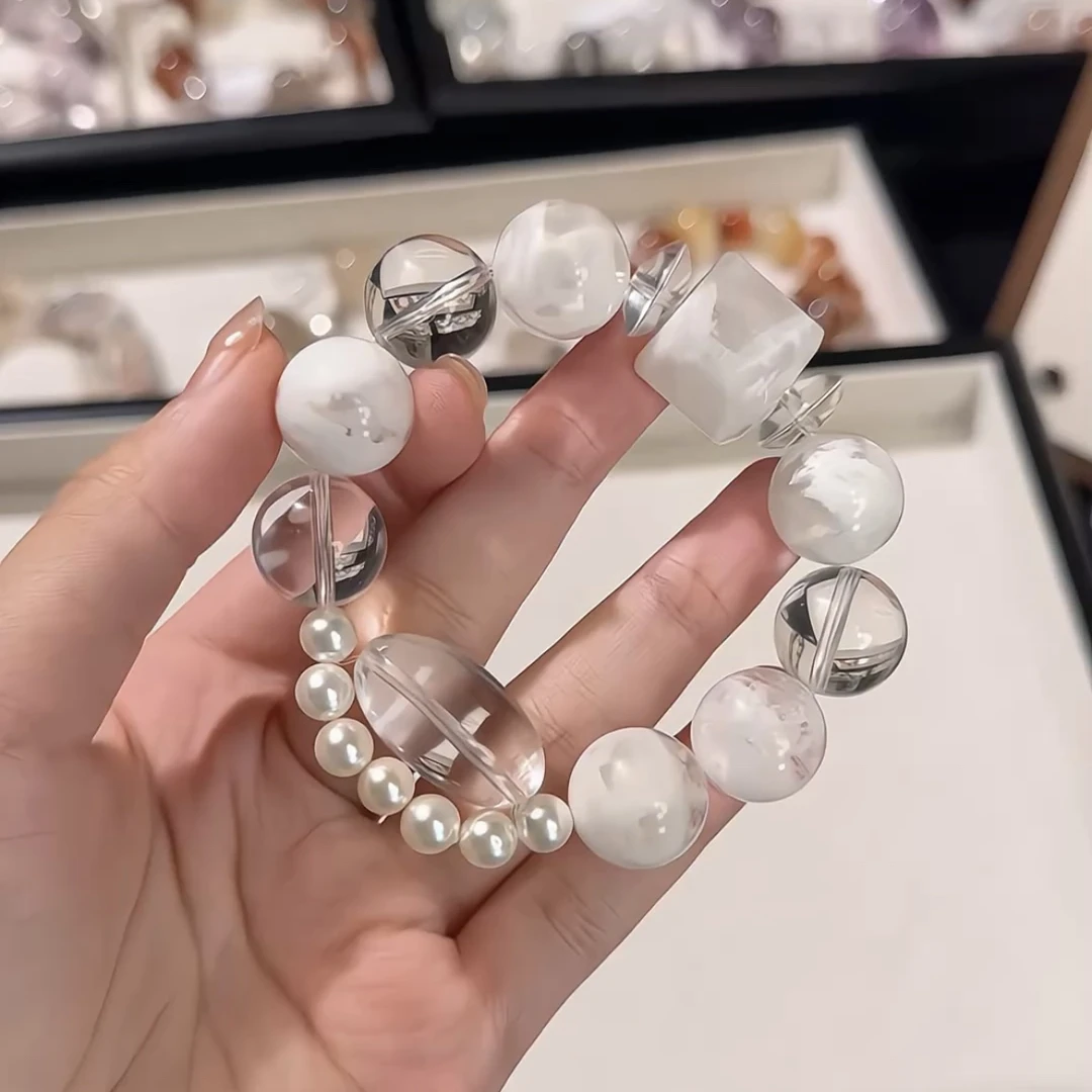 手链 【寒月纱】璨光白雪花设计款
