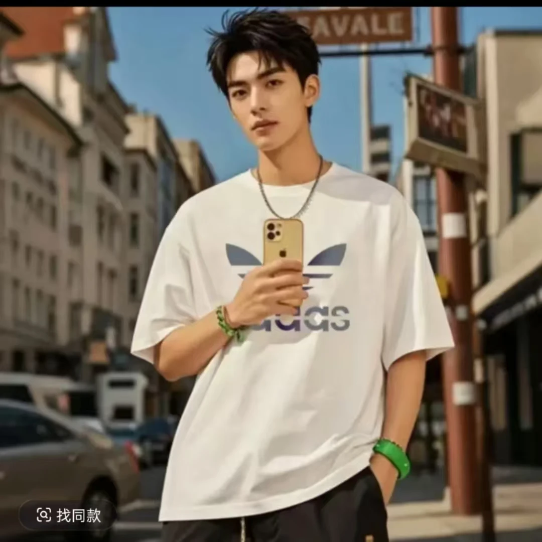 夏季T恤宽松休闲圆领春夏韩版夏季透气印花短袖