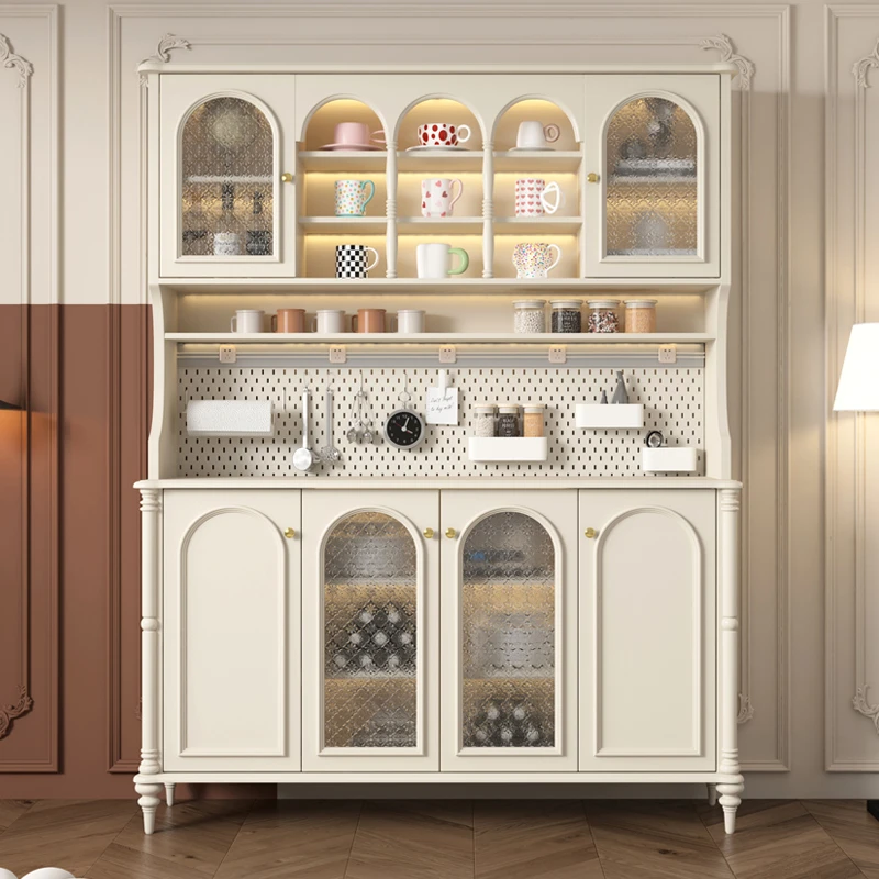 储物柜美式轻奢餐边柜高柜一体靠墙简约现代茶水柜酒柜储物收纳柜
