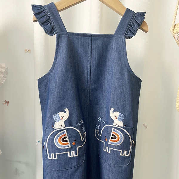 裙春夏极简风小象连体婴儿外穿薄款背带牛仔短裙夏季爆款洋气长款