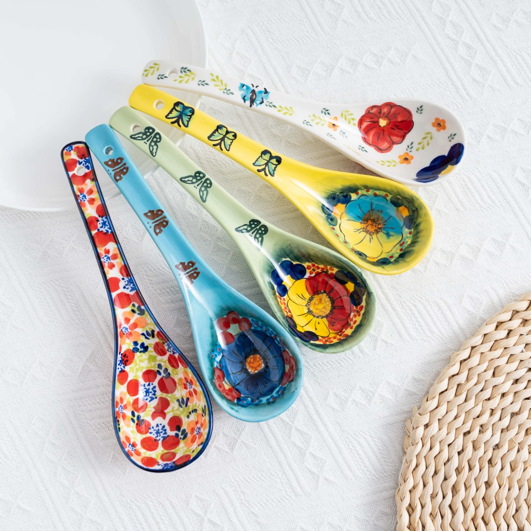 [美森专属]手绘波浪釉下彩中号勺（拍一个到手一个哦）