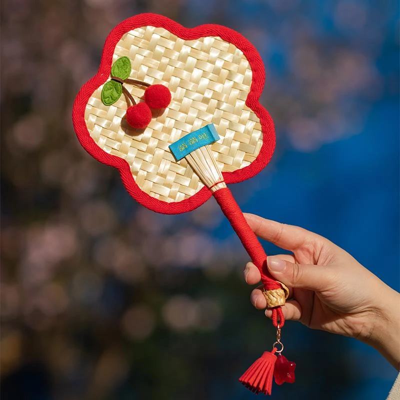 日本樱桃手工蒲扇团扇小扇子迷你可爱卡通夏天便携高颜值风古风