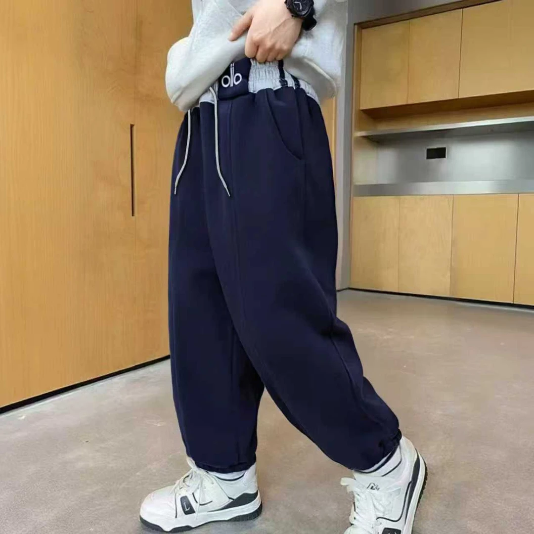 儿童850克加厚卫裤长裤男休闲风童装休闲裤卡通裤子