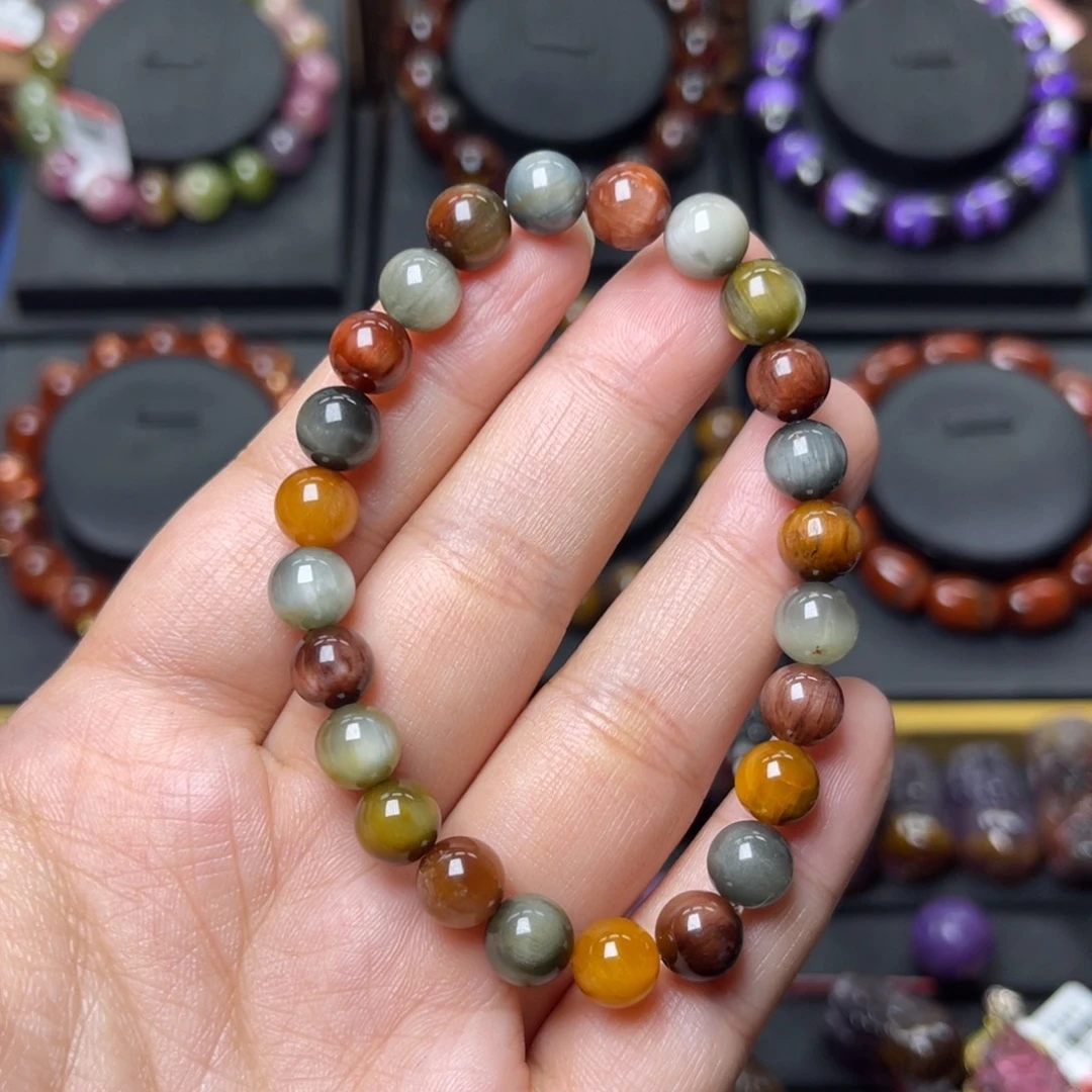 水晶未镶嵌手链彩兔毛单圈7mm