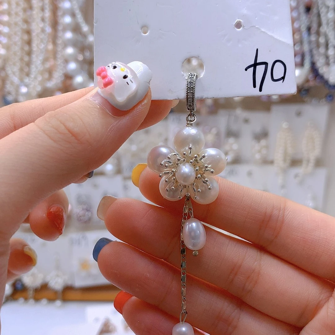 银S925镶嵌淡水珍珠发饰