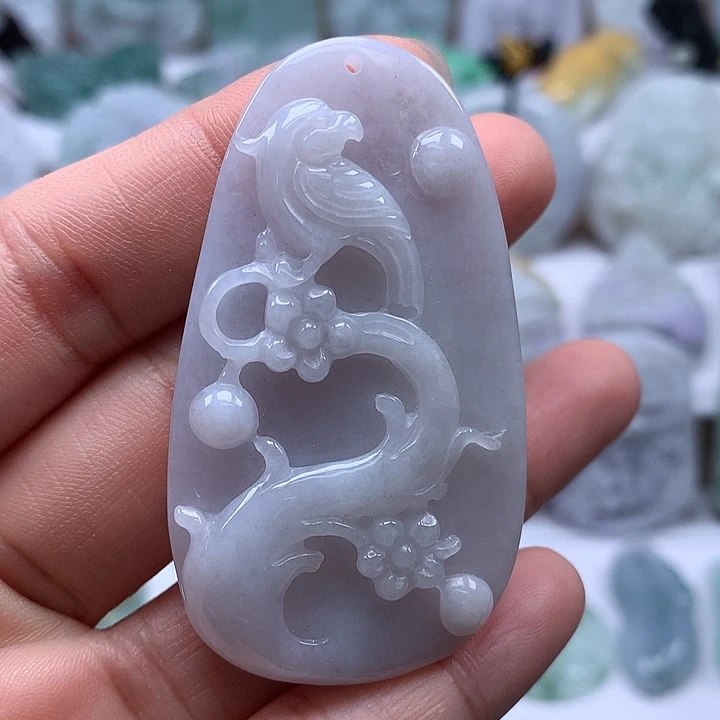 翡翠未镶嵌颈饰鸟语花香喜上眉梢福利