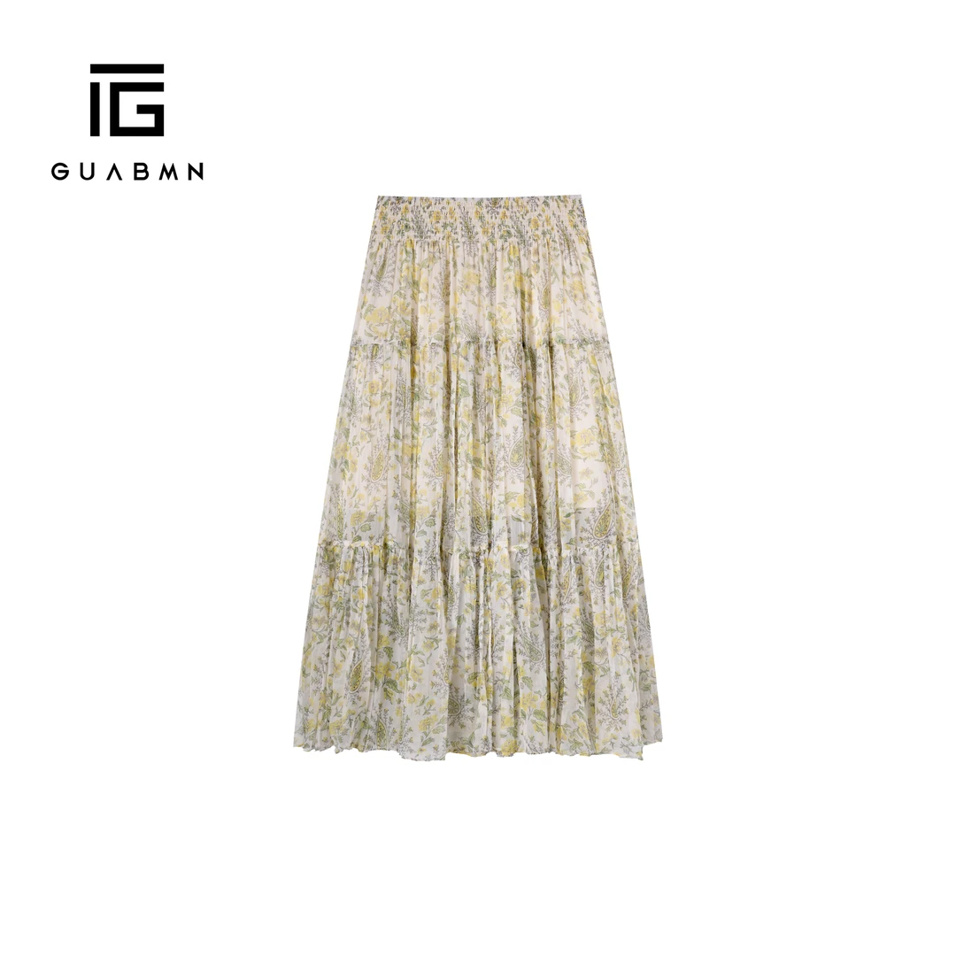 2025夏季新款佩斯里花纹低腰塔裙显瘦半身裙半身裙女装半身裙3210