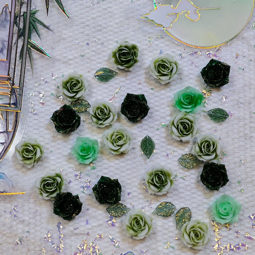 【特调花花】美甲树脂花花  DIY手工配饰  夜光玫瑰花