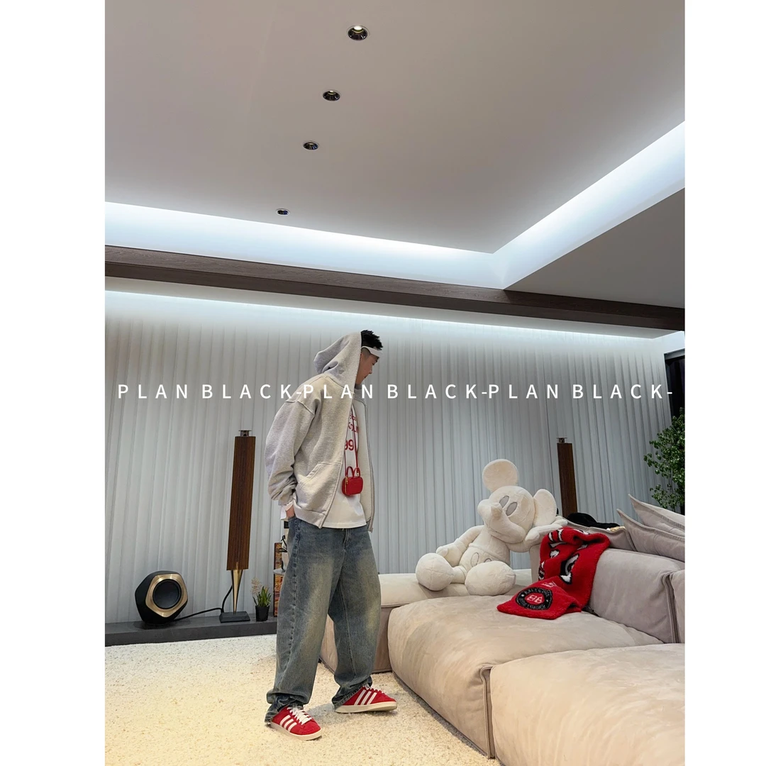 RICH陈发财【西海岸拉链帽衫】字母拉链卫衣！磨破设计外套6683