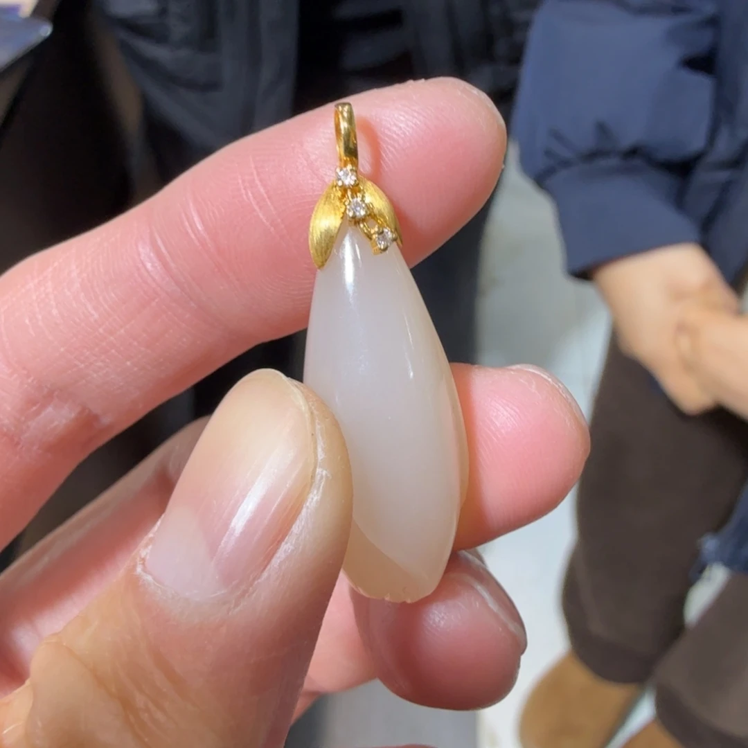 和田玉18K金镶嵌颈饰12淼淼代购不退