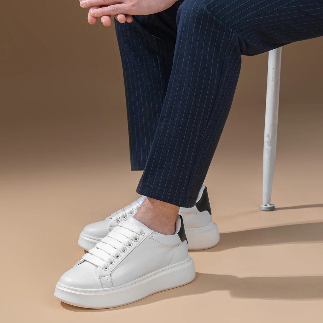 RobertadiCamerino诺贝达男士时尚经典纯色运动鞋潮流四季板鞋商品图