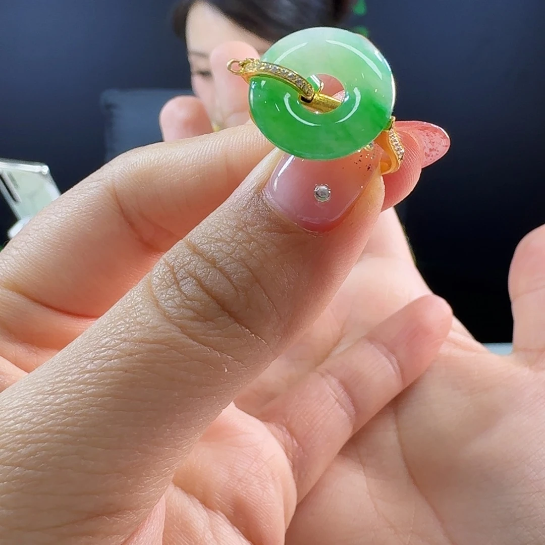 翡翠戒指18K金镶嵌18k镶嵌