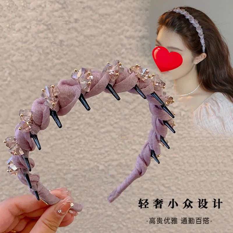 高级气质波浪春夏发箍2025新款高颅顶轻奢水晶头箍带防滑头扣发饰