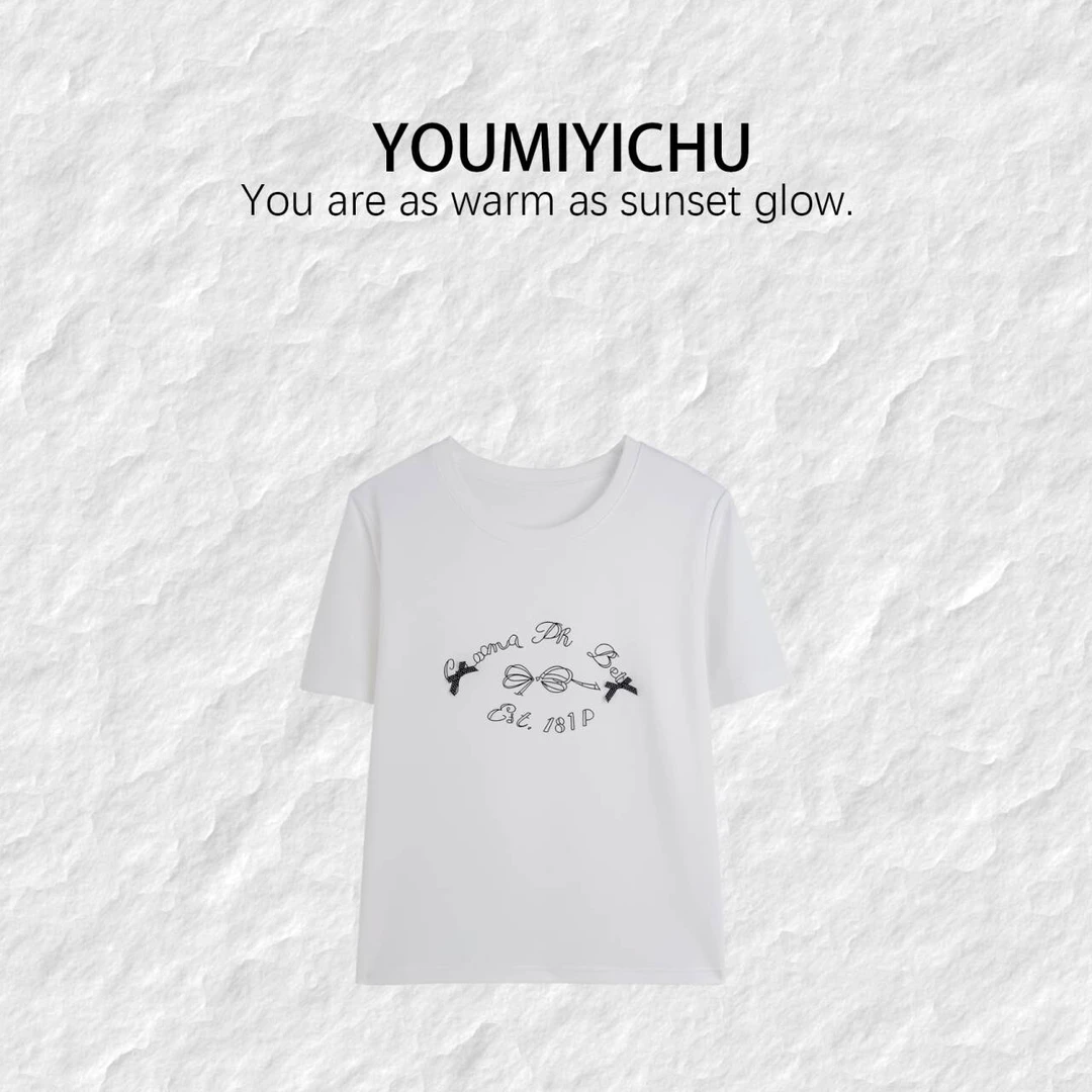 Y.M | 蝴蝶少女 满满减龄感 小众设计韩系休闲百搭款短袖1352