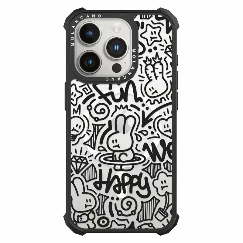 正版MOLANCANO苹果iPhone16promax磁吸手机壳IP15PRO防摔涂鸦潮壳