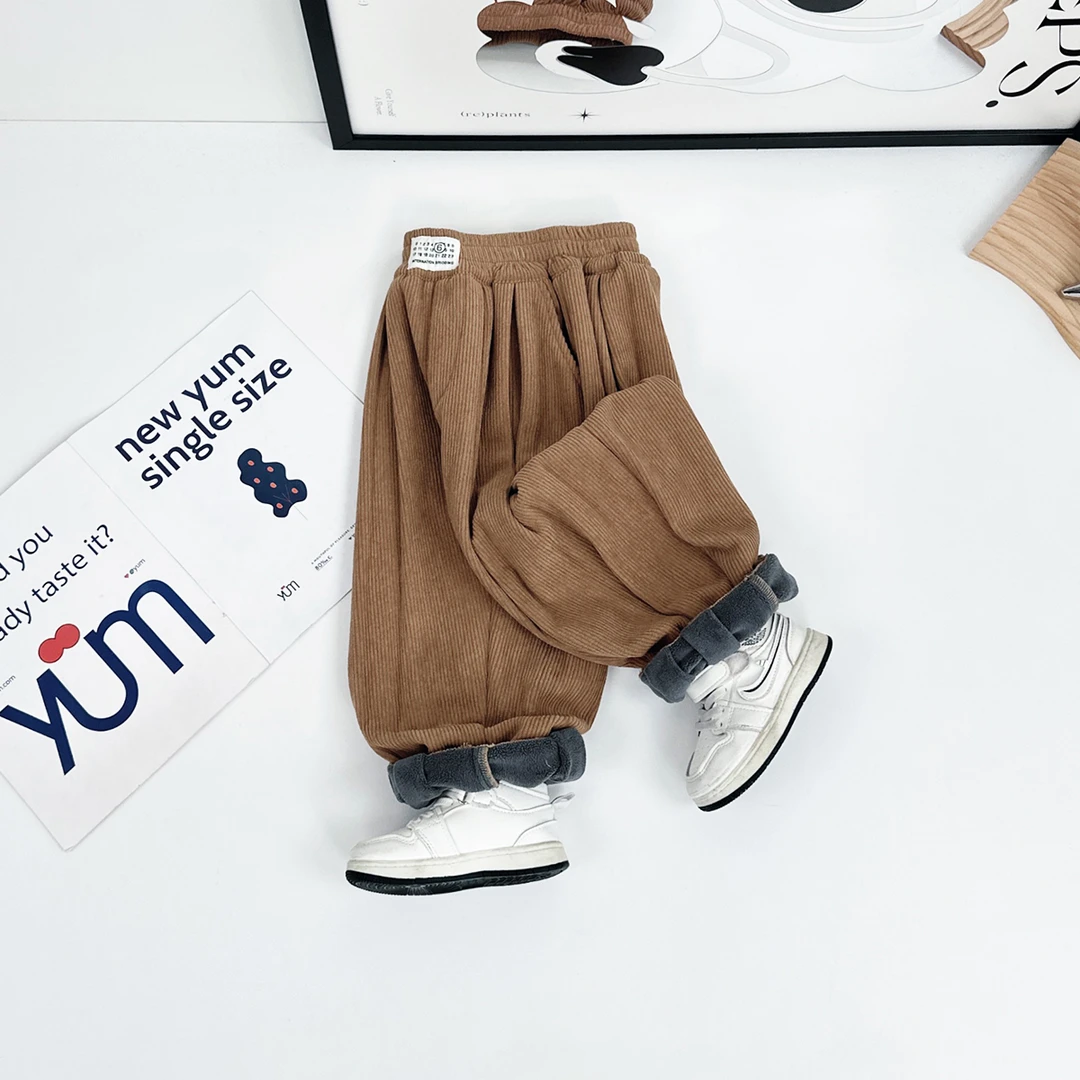 男童加绒裤子儿童休闲裤2025新款秋冬装 D-WG27564 悠悠童话童装