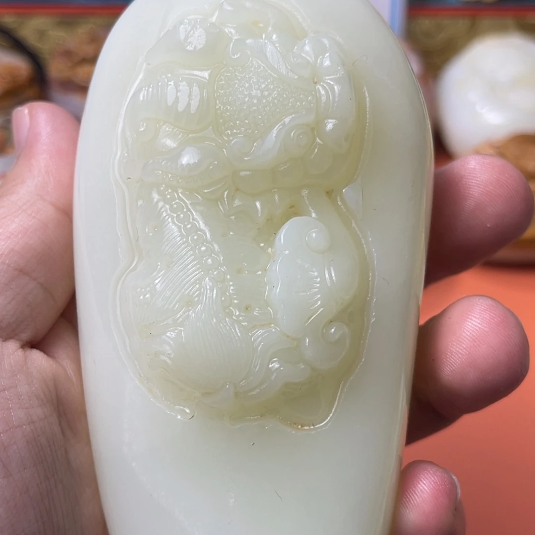 度***度石材天然方解石手把件不退换