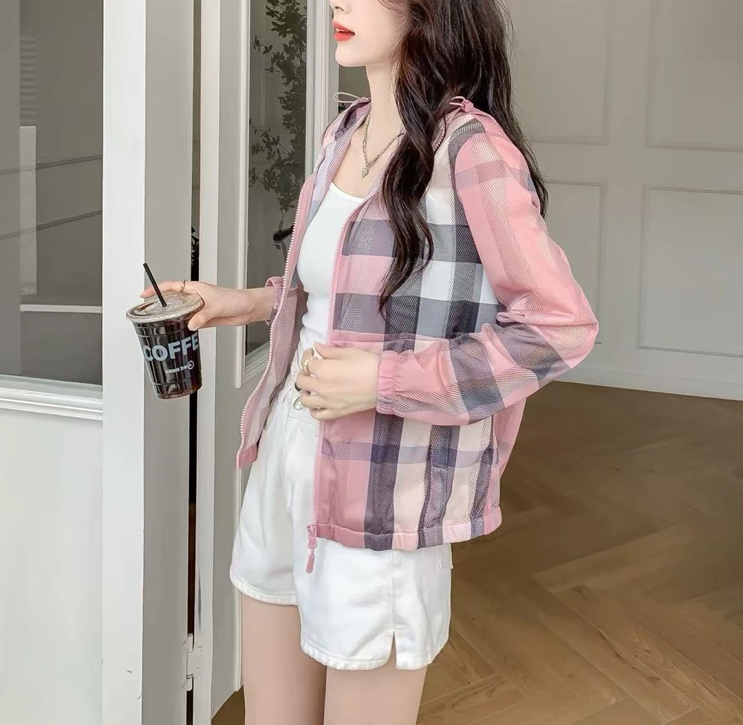 【BBY】衣长56，2025新款夏季薄款休闲百搭宽松拉链连帽防晒衣-6386