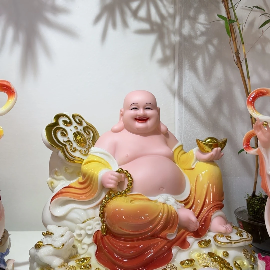 树脂制品19寸合成汉白玉弥勒佛