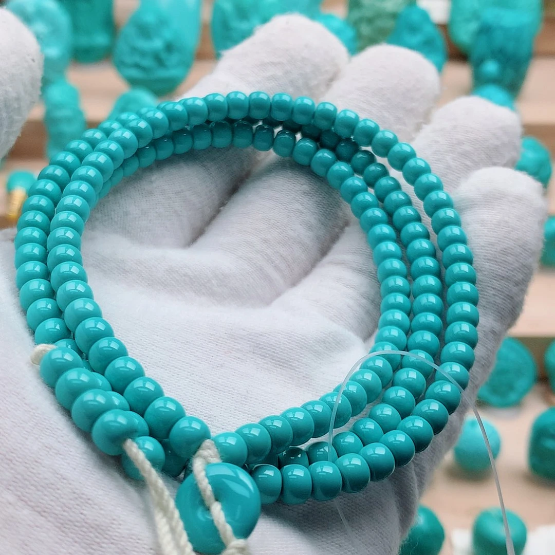 绿松石未镶嵌毕业级108念珠